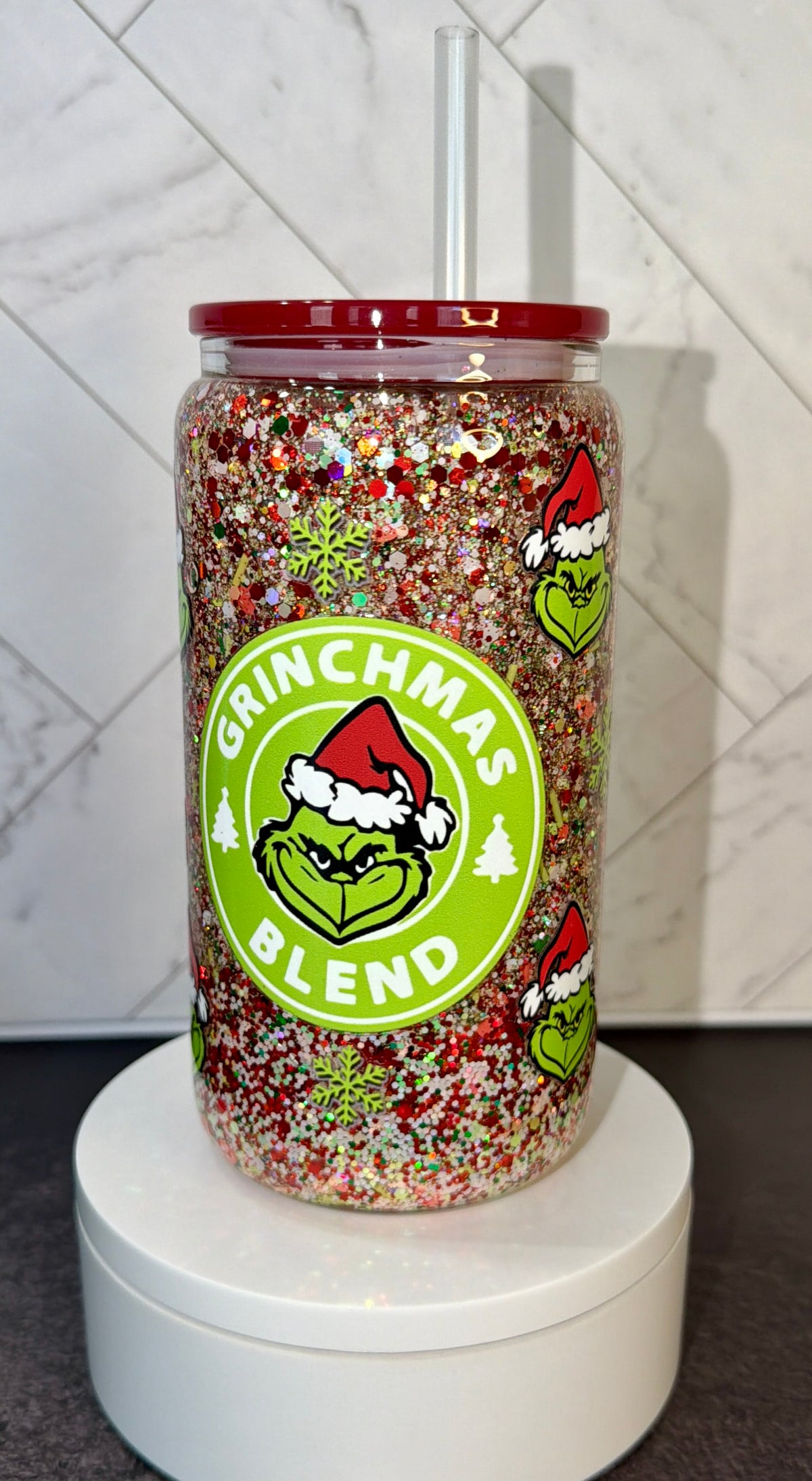 Grinchmas Blend Glass Snowglobe Cup