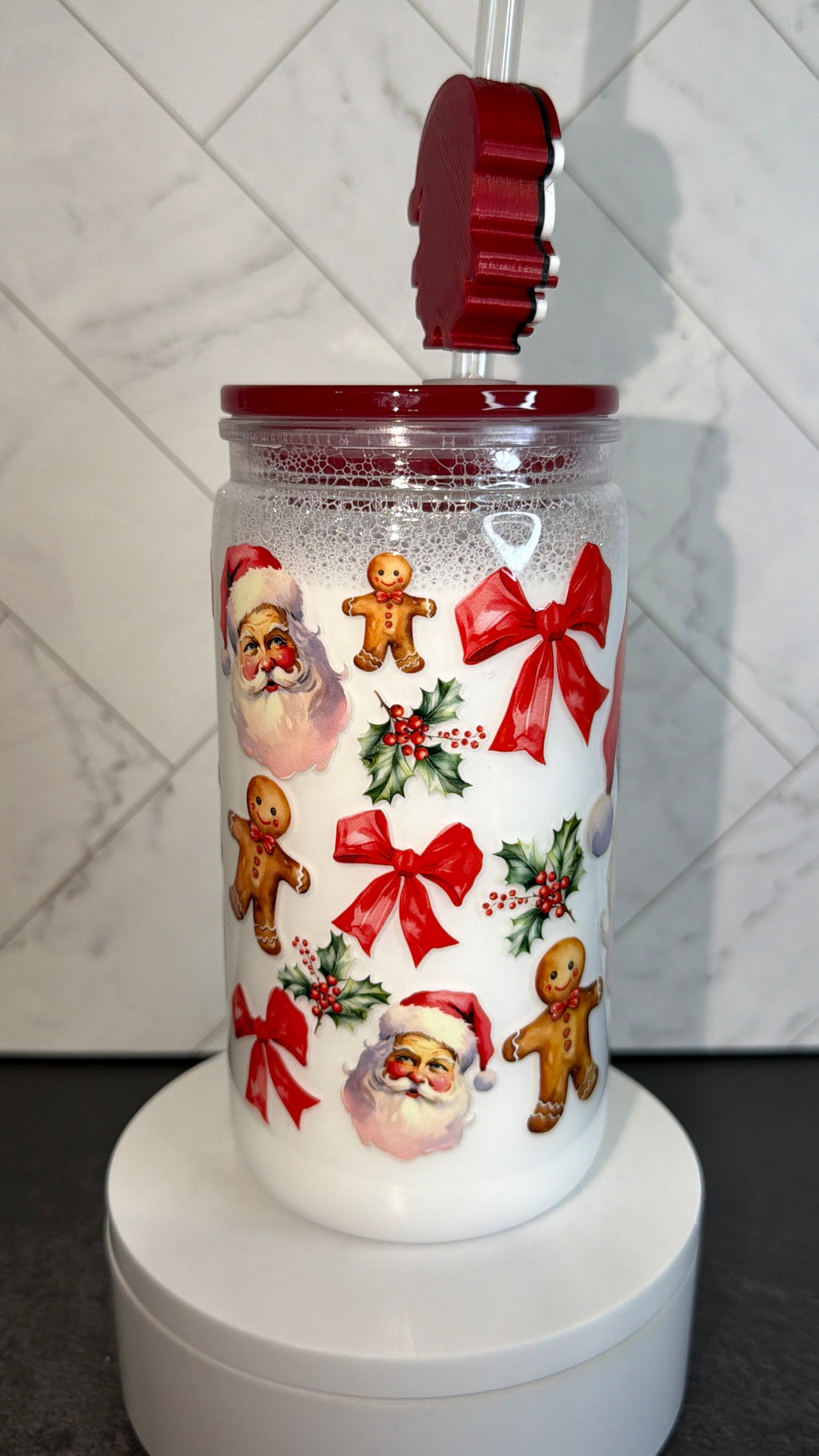 Santa’s Milk Snowglobe Cup