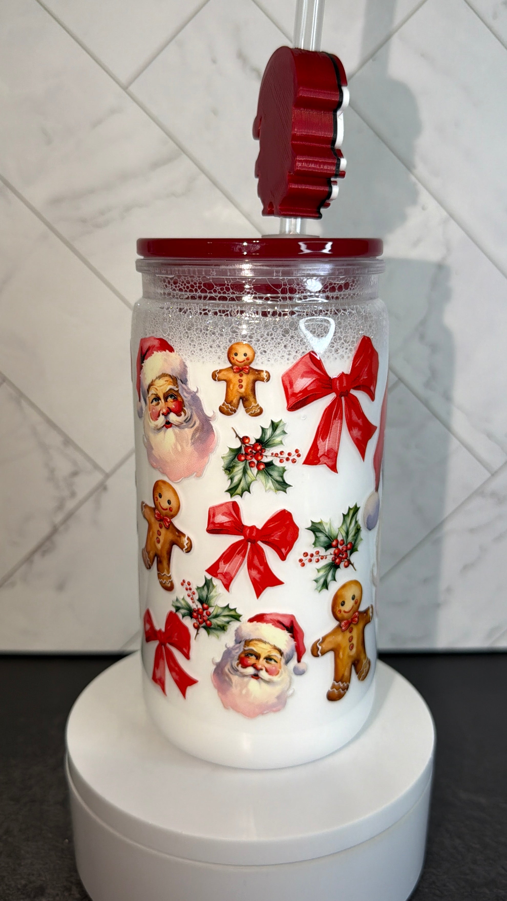 Santa’s Milk Snowglobe Cup
