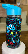 Gaming Glitter Kids Water Bottle