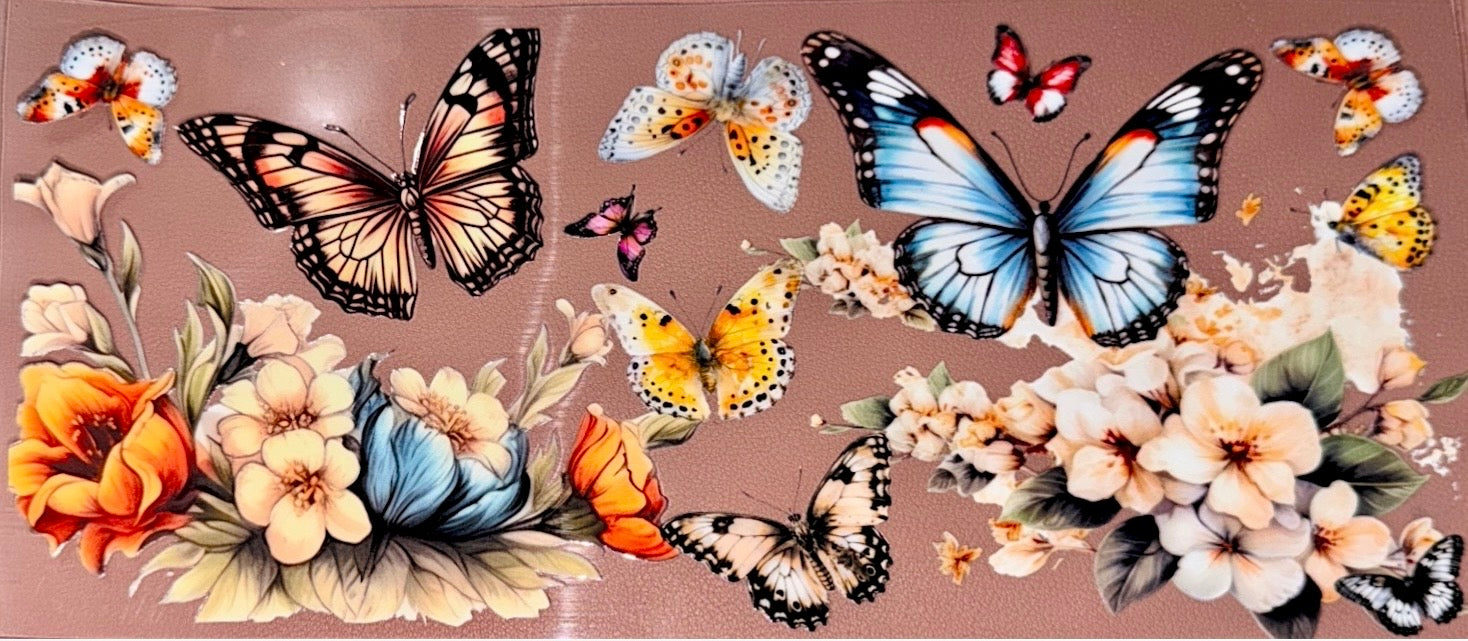 Floral Butterfly UVDTF Cup Wrap