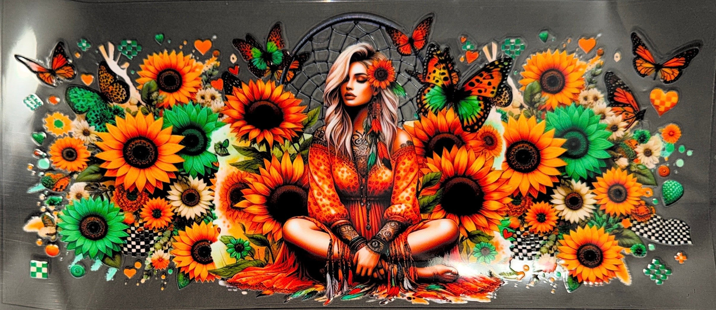 Orange Sunflowers UVDTF Cup