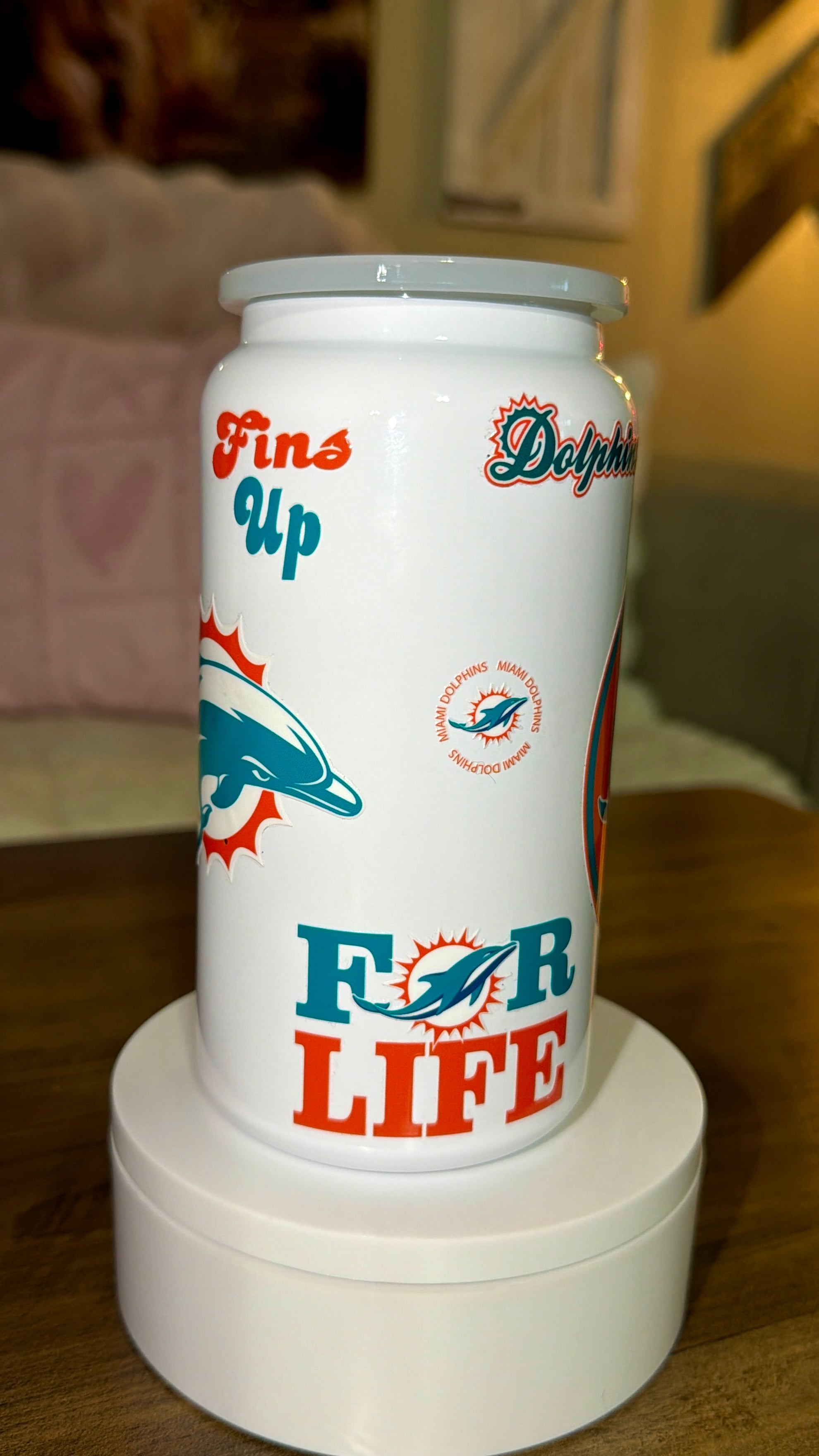 Dolphins stainless steel tumbler