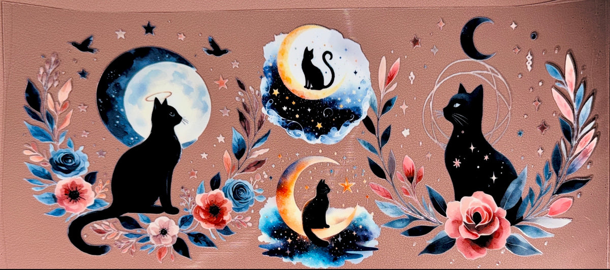 Majestic Cat and Moons UVDTF Cup Wrap