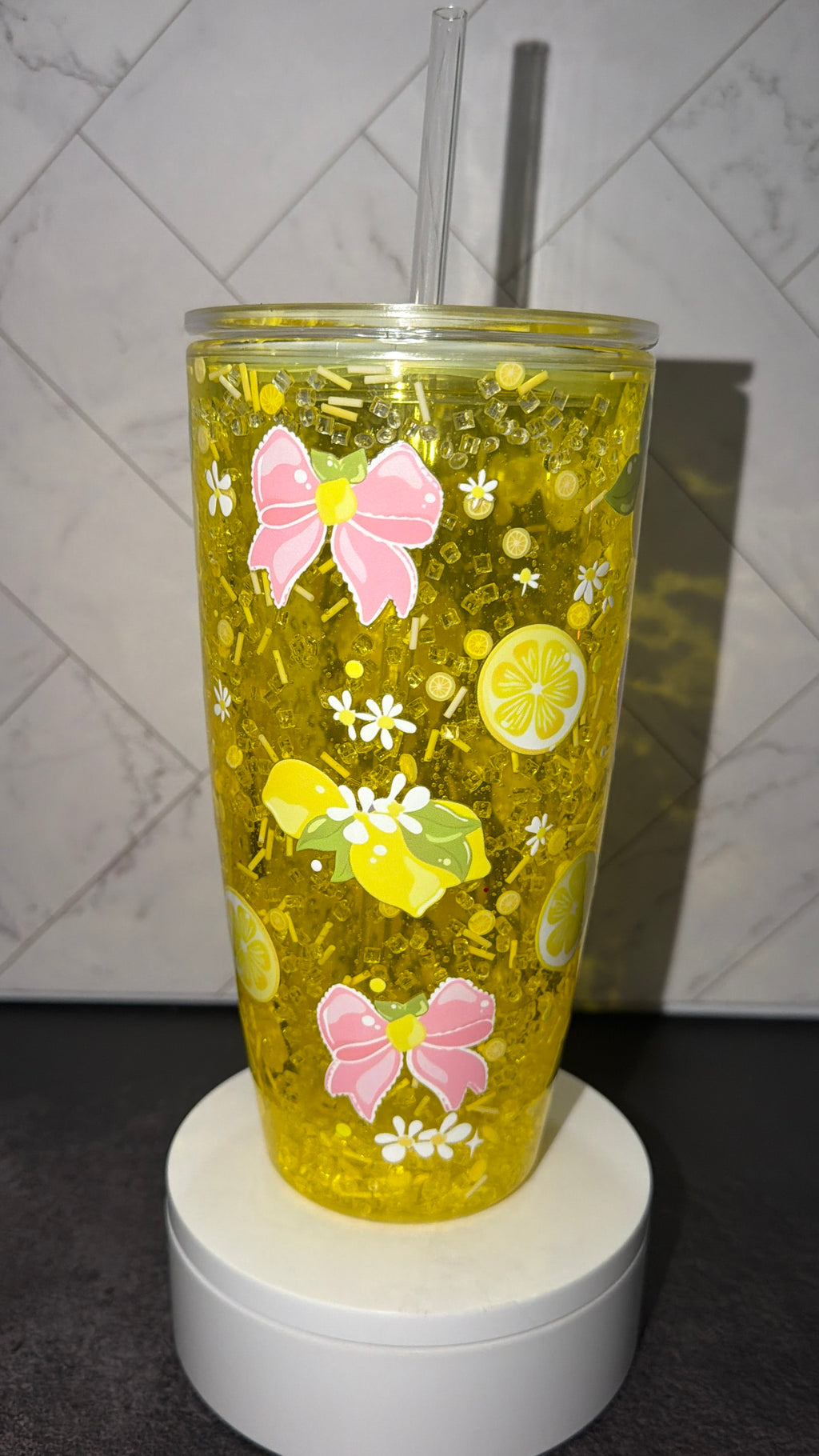 Lemon Blossom Sparkle Snowglobe Cup