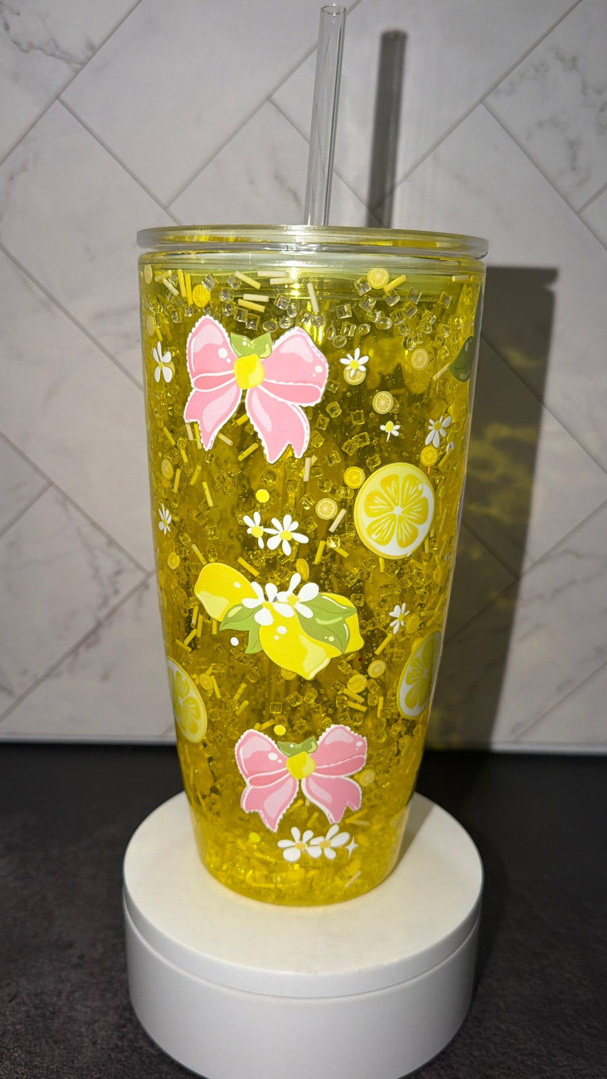 Lemon Blossom Sparkle Snowglobe Cup