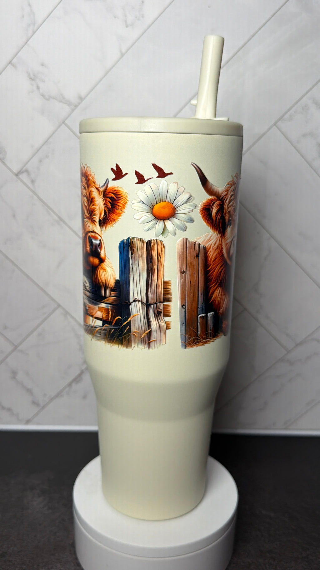 Farmhouse Highland Cow Tumbler