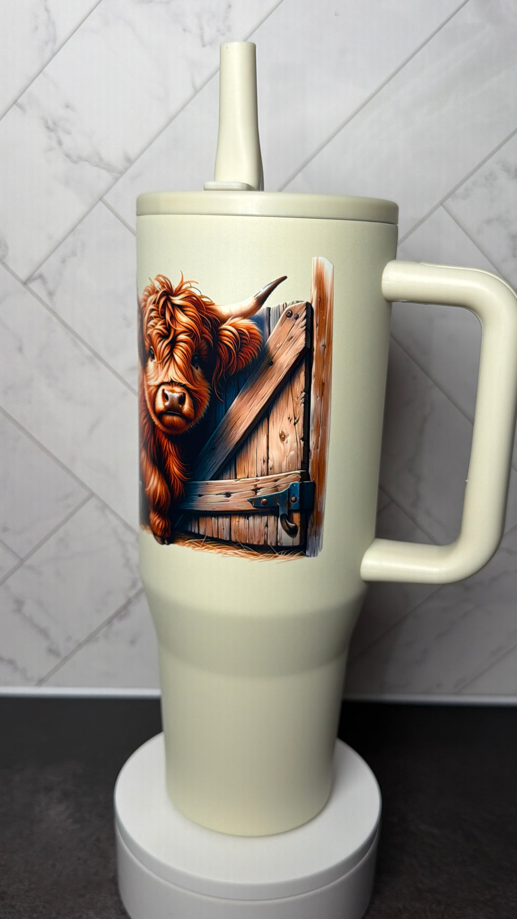 Farmhouse Highland Cow Tumbler