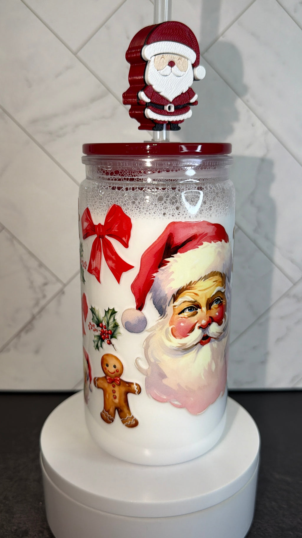 Santa’s Milk Snowglobe Cup