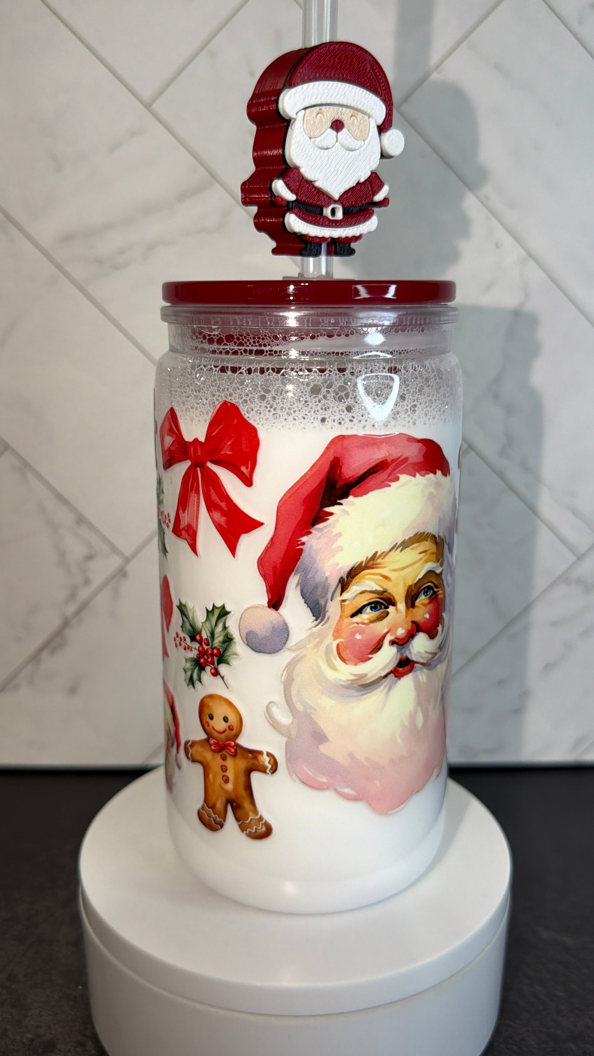 Santa’s Milk Snowglobe Cup