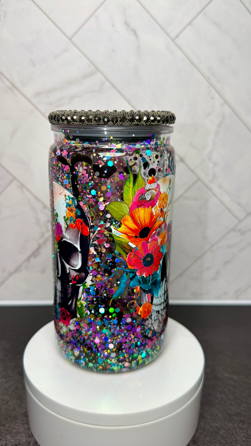 Floral Skull Lava Cup