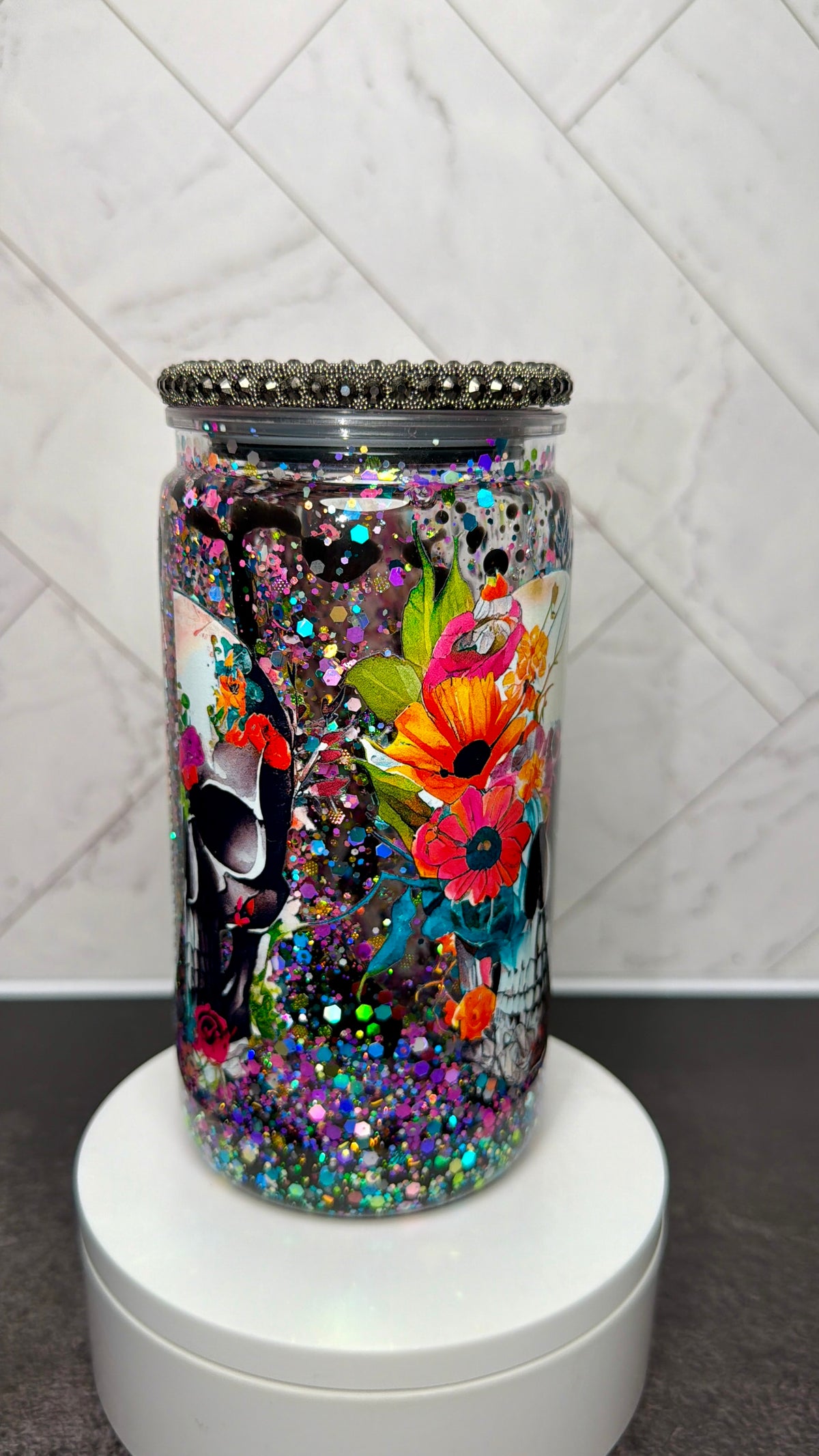 Floral Skull Lava Cup
