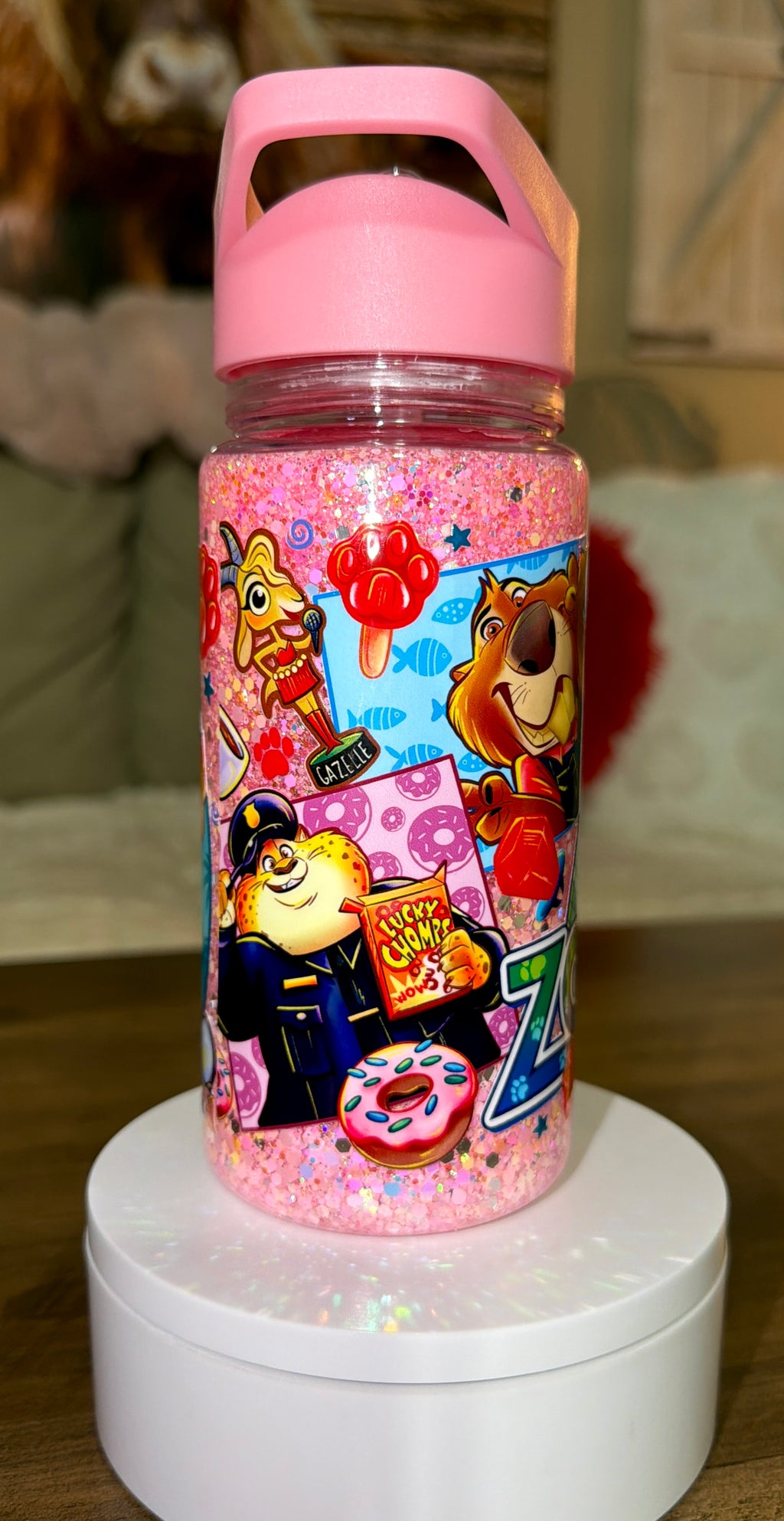 Kids Zoo Themed Snowglobe water bottle