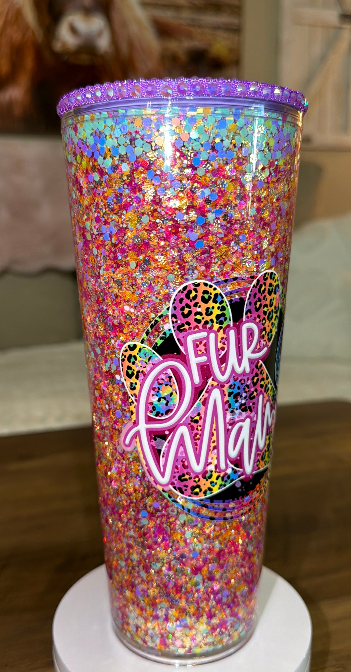 Fur Mama Snowglobe Tumbler
