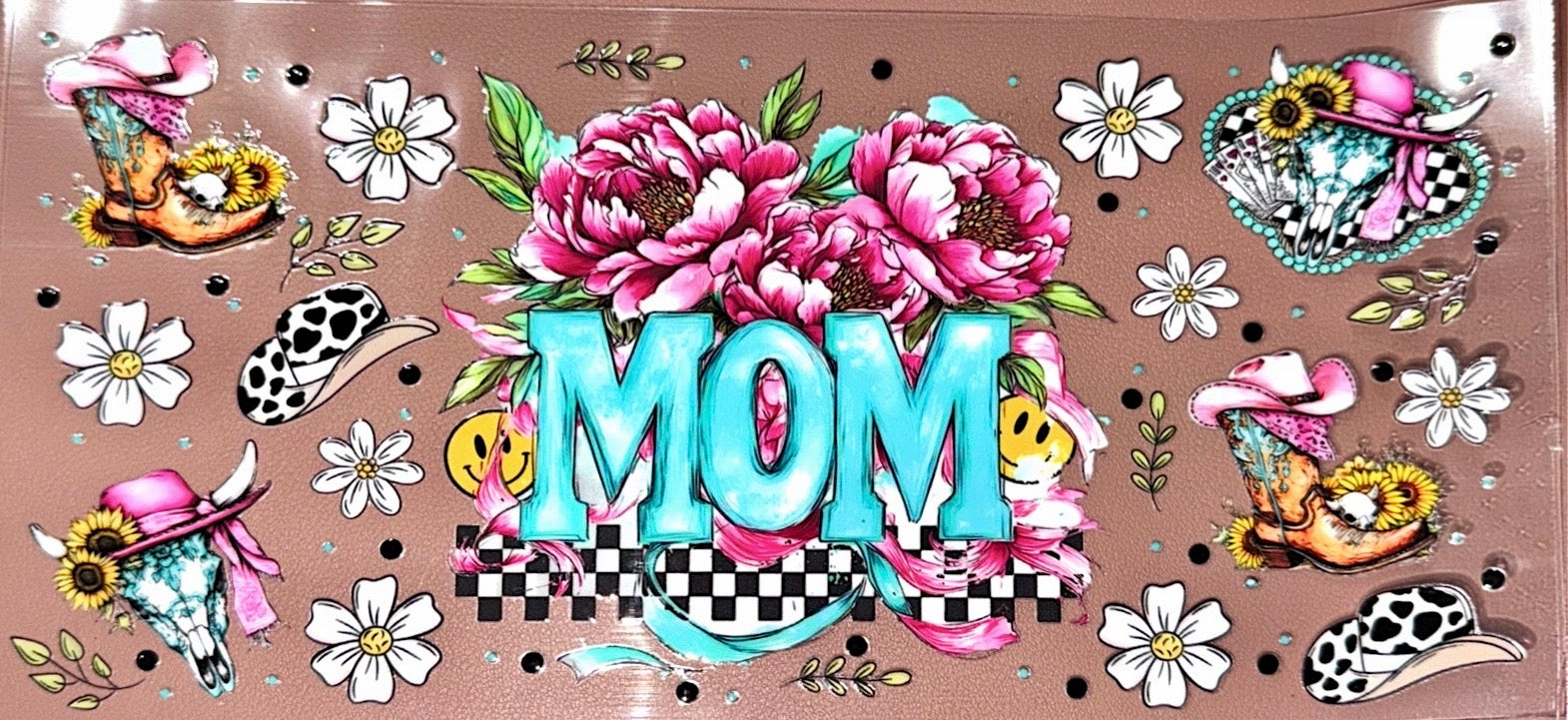 Country Checkered Mom UVDTF Cup Wrap