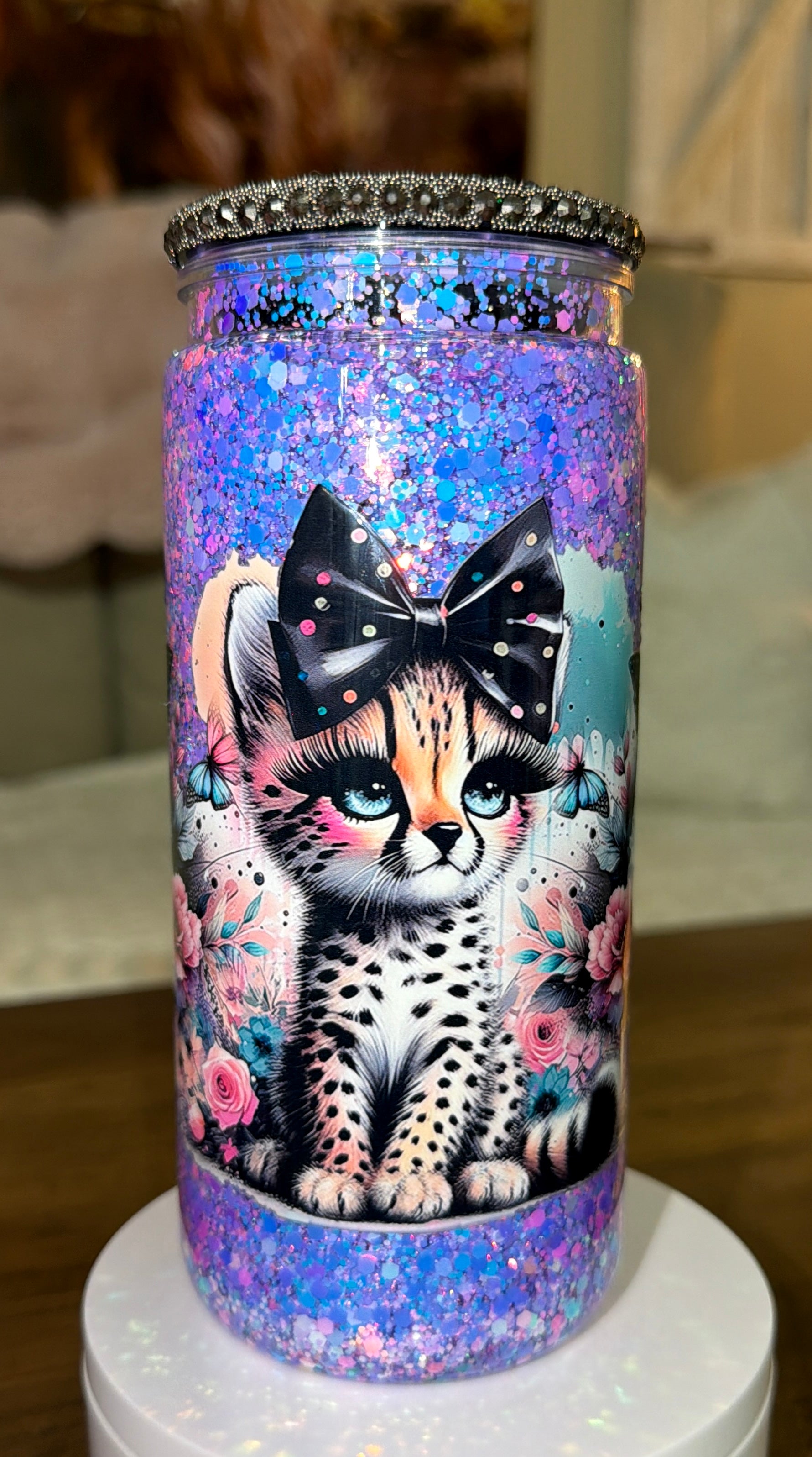 Midnight Leopard Snowglobe Cup