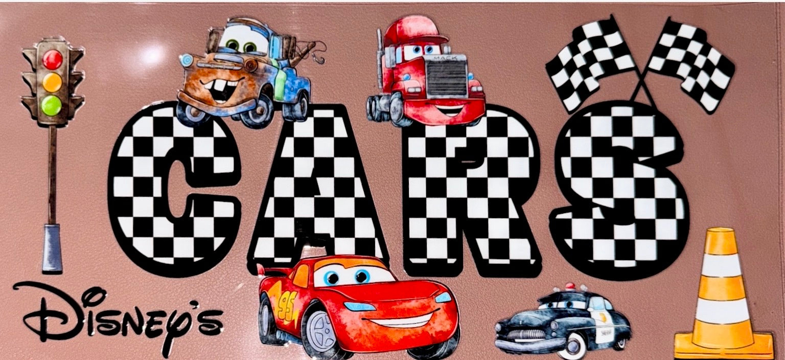 Checkered Cars UVDTF Cup Wrap