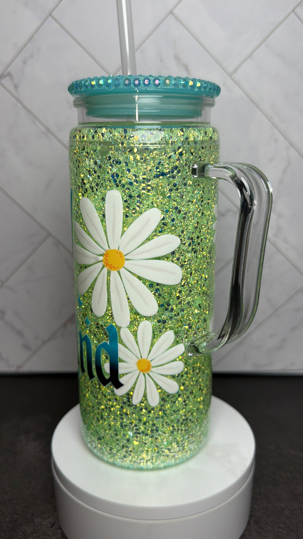 Green Fairy Inspired Snowglobe Tumbler
