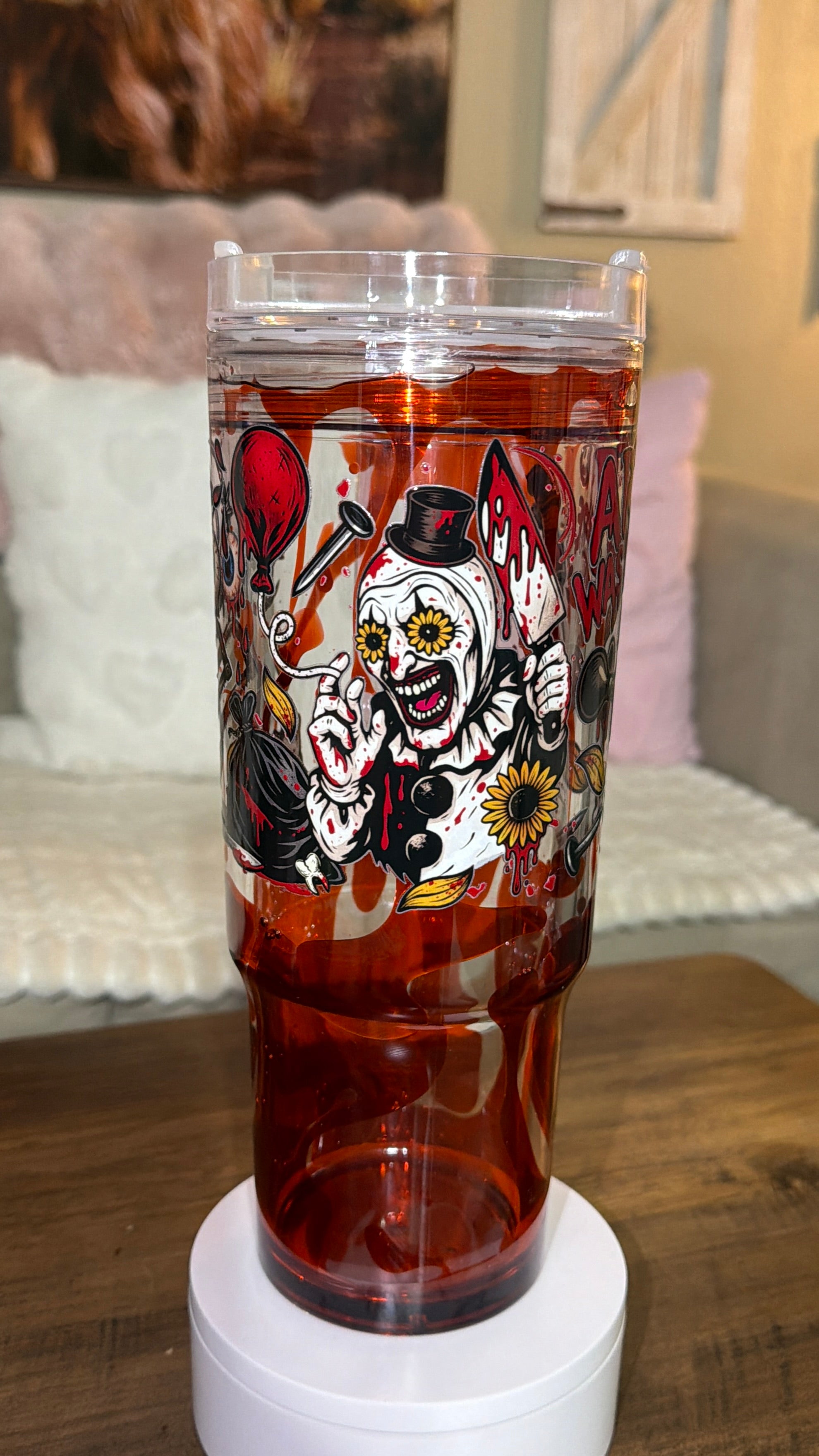 Clown blood drip cup