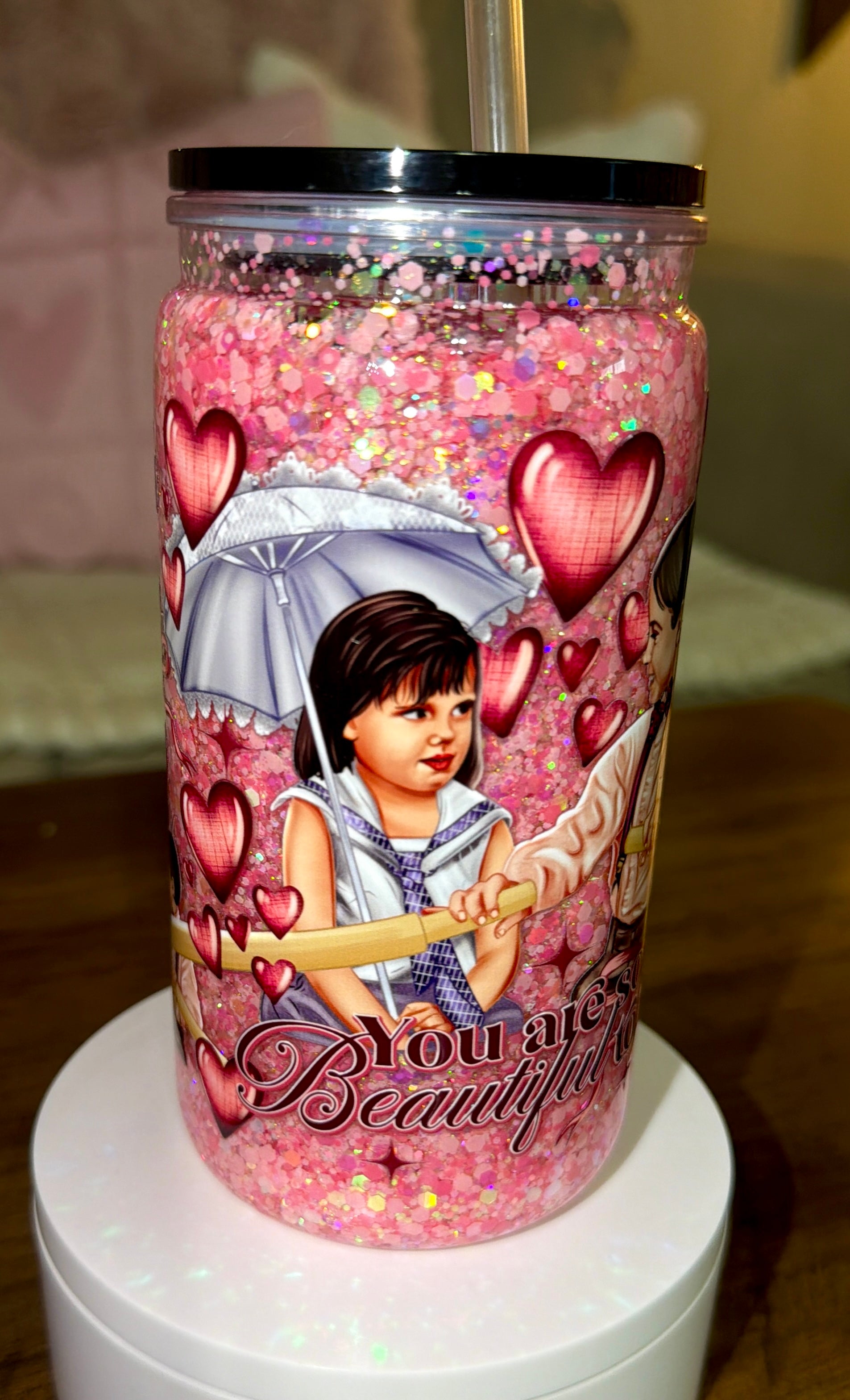 Sweetheart Pink Snowglobe Cup