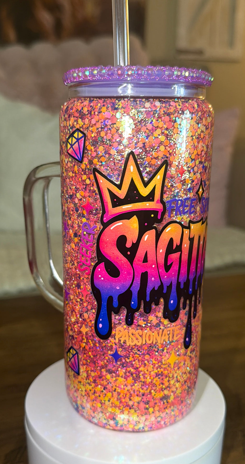 Sagittarius Glass Snowglobe cup