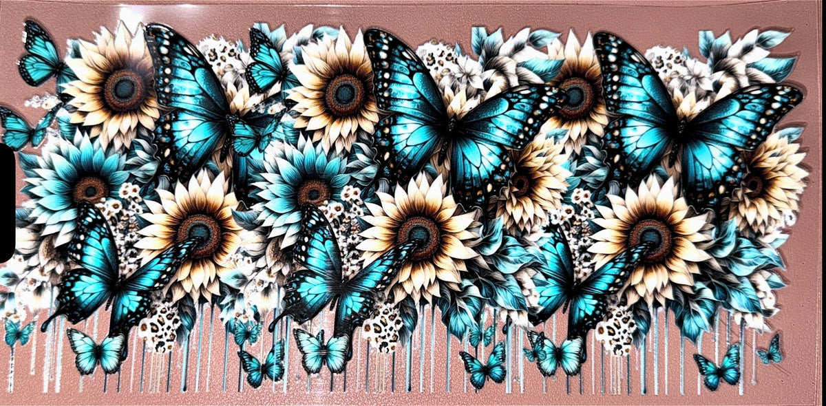 Blue Butterflies UVDTF Cup Wrap