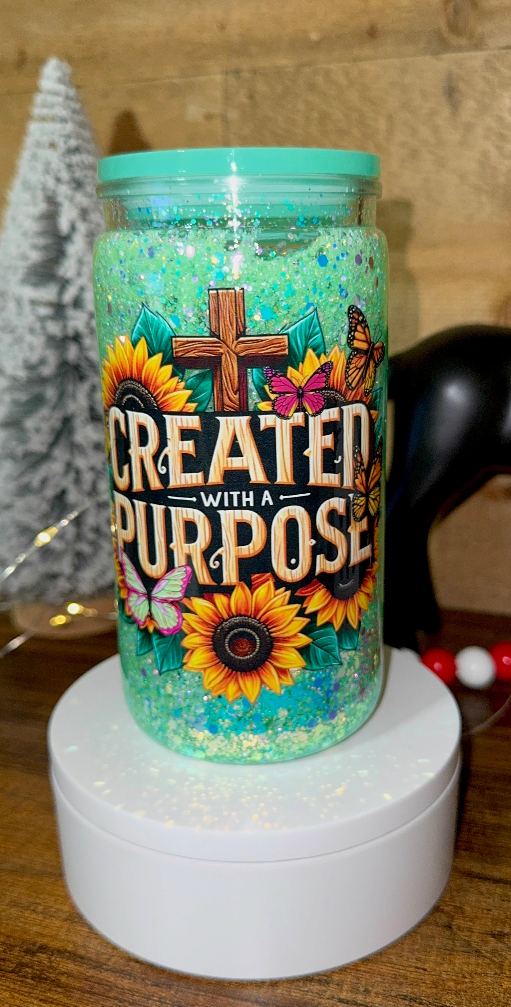 Created With a Purpose Christian Snowglobe Cup