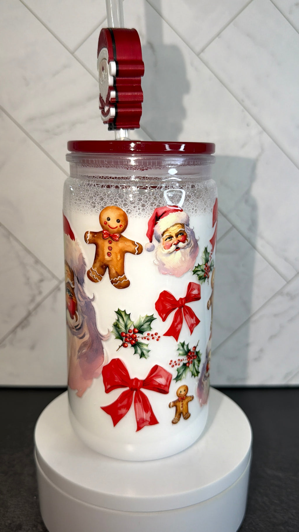 Santa’s Milk Snowglobe Cup