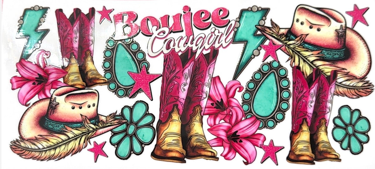 Boujee CowGirl UVDTF Cup Wrap-Only fits40oz cups