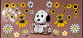 Cute Floral Dog UVDTF Cup Wrap