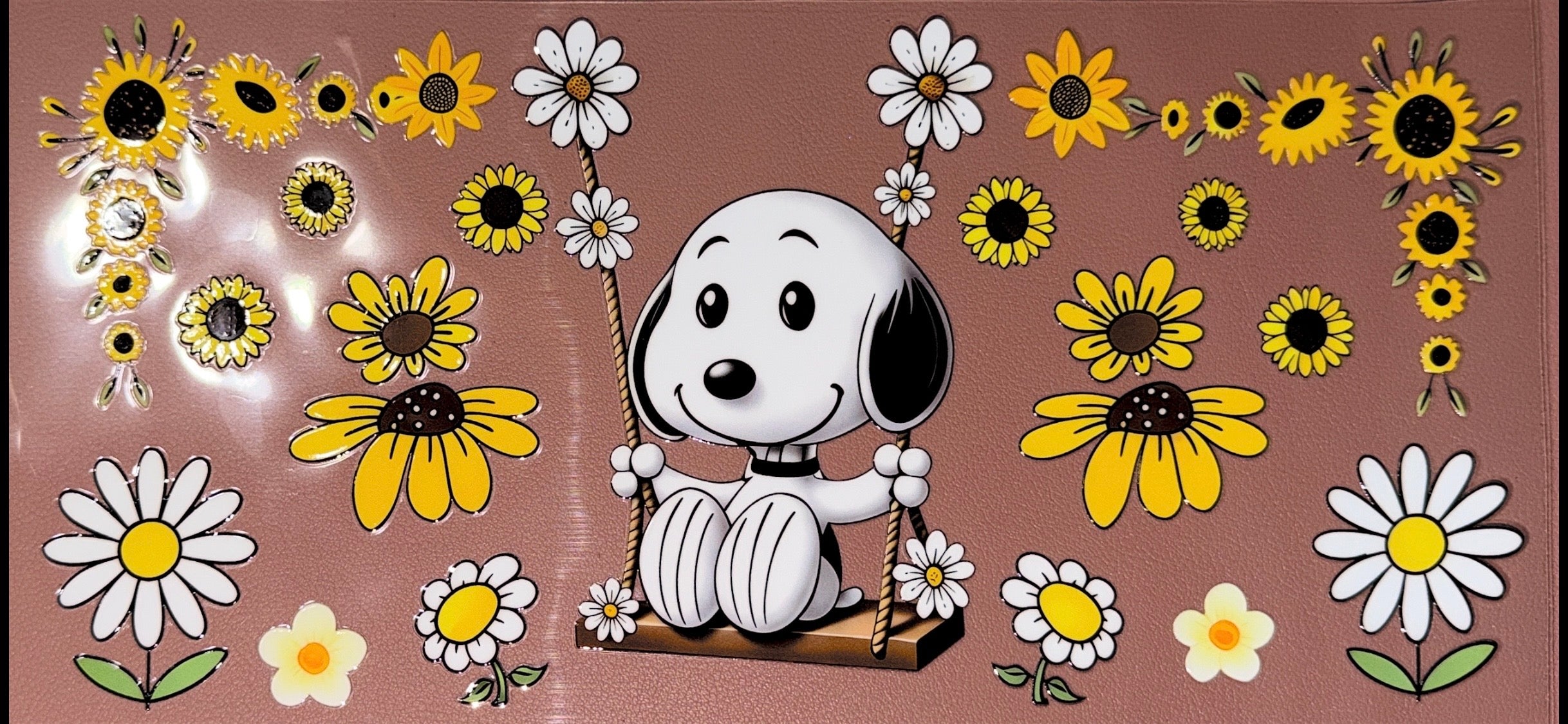 Cute Floral Dog UVDTF Cup Wrap