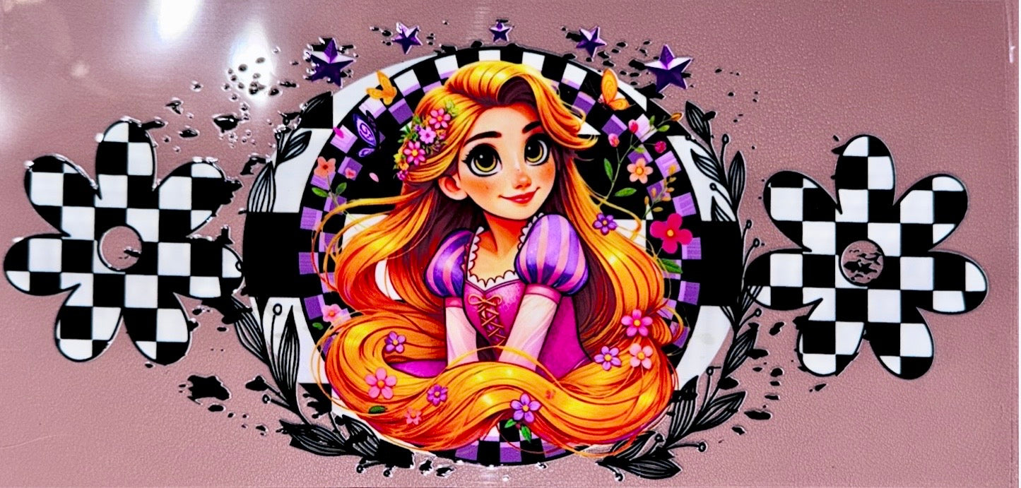 Checkered Princess UVDTF Cup Wrap
