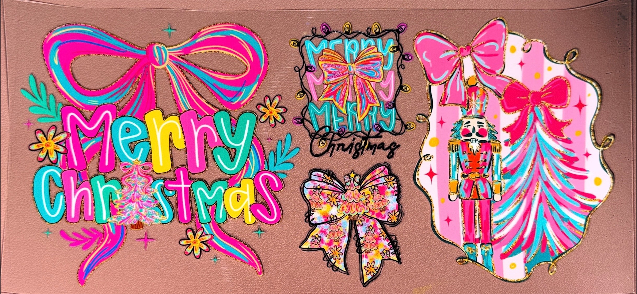 Merry Christmas UVDTF Cup Wrap