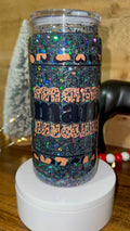 Black Glitter “Mama” Snowglobe Cup – 20oz Holographic Leopard Heart Tumbler