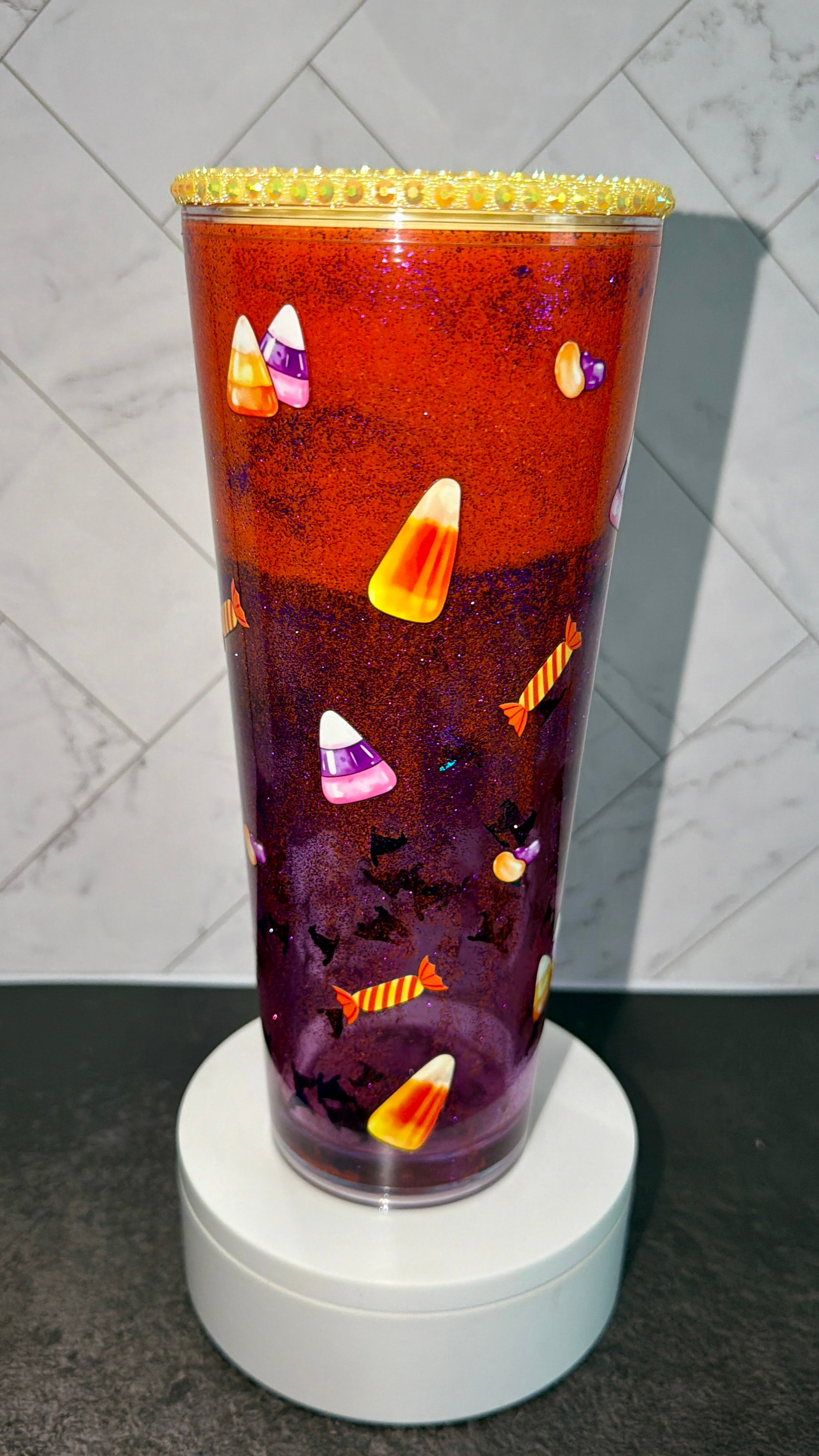 Halloween Hyland Cow Hourglass Tumbler