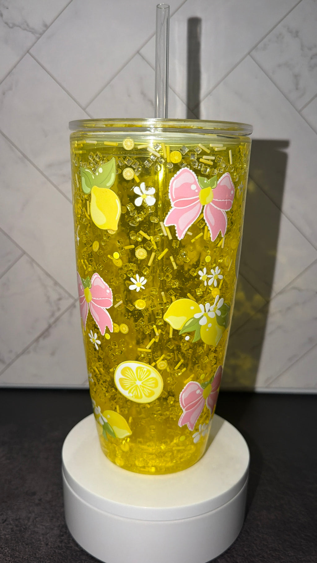 Lemon Blossom Sparkle Snowglobe Cup