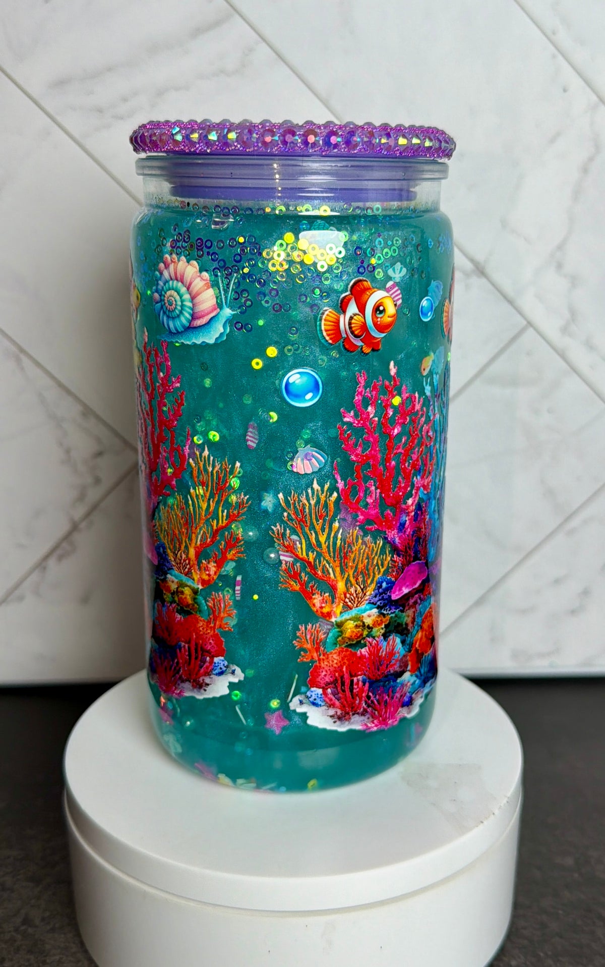 Turtle Ocean “waterfall” Snowglobe Cup