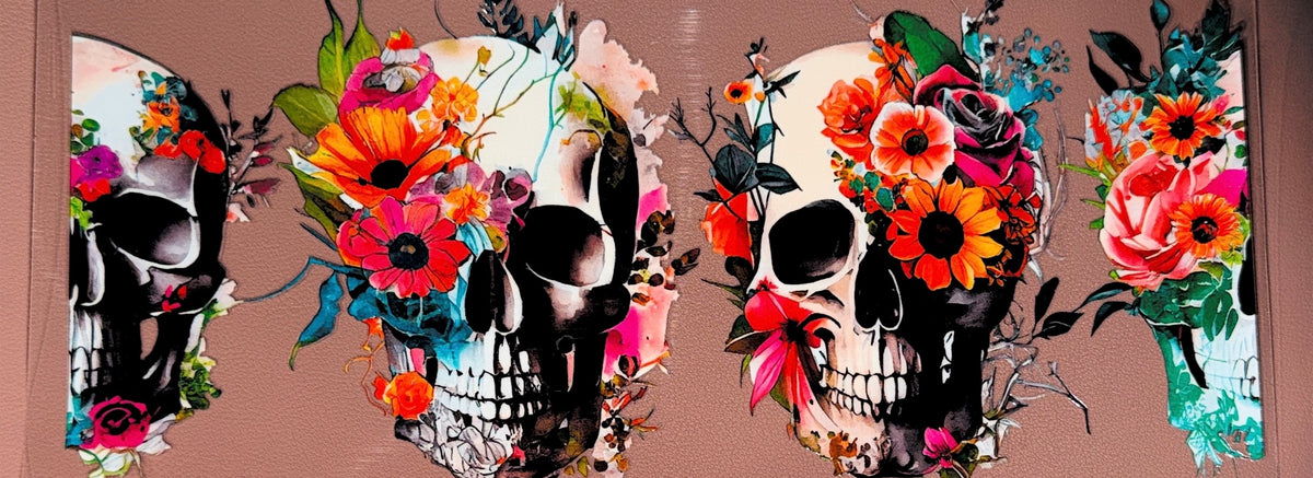 Floral Skull UVDTF Cup Wrap