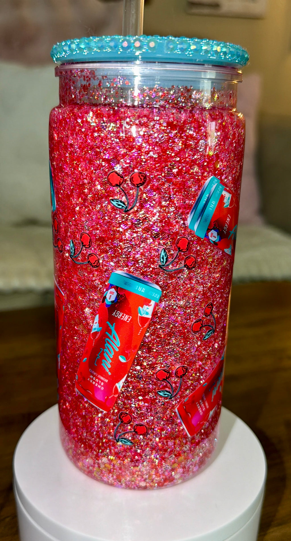 Cherry Inspired Energy Drink Snowglobe Cup