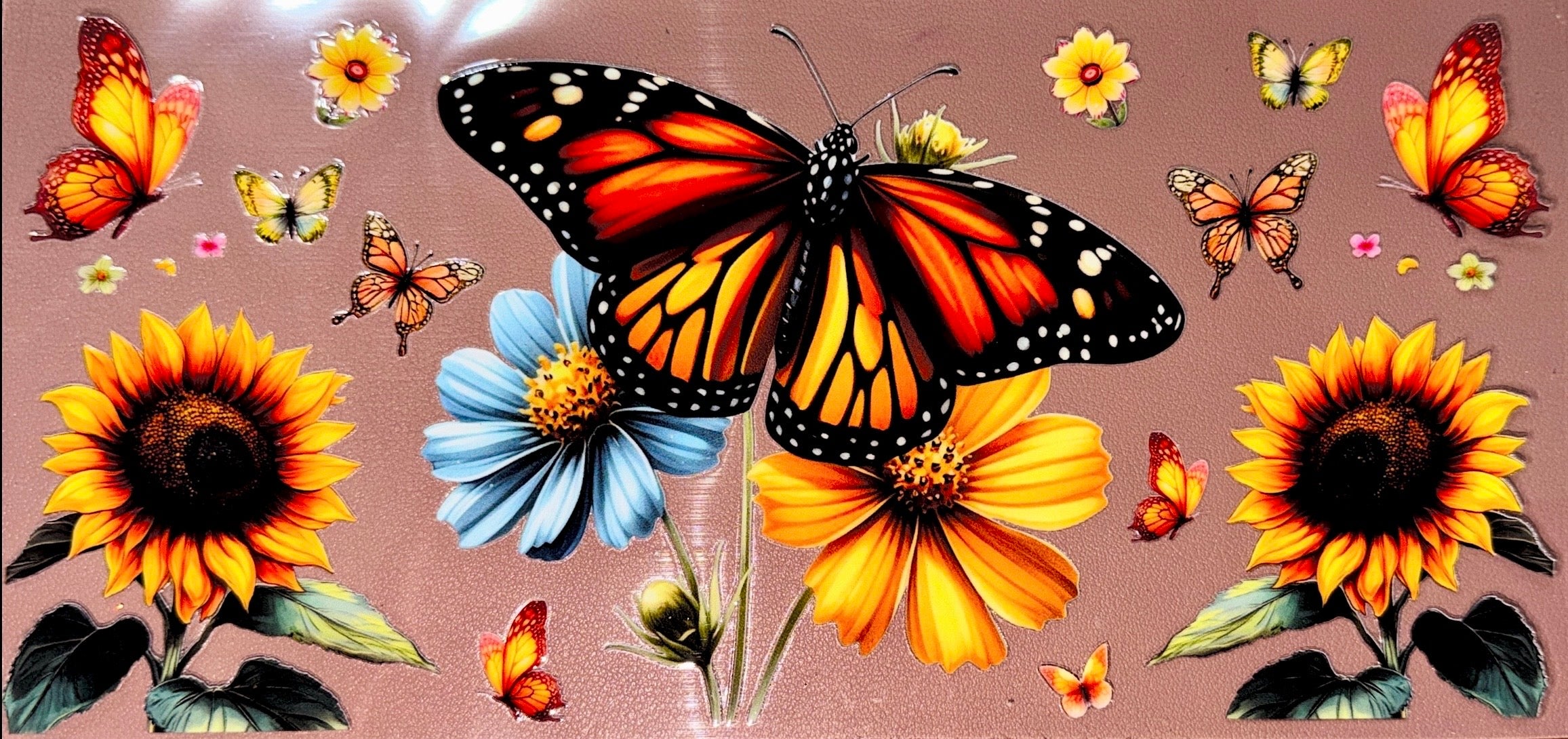 Sunflower Butterfly UVDTF Cup Wrap