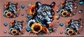 Leopard and Sunflowers UVDTF Cup Wrap