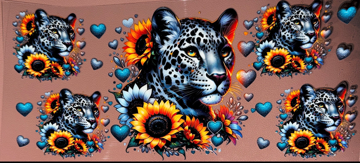 Leopard and Sunflowers UVDTF Cup Wrap