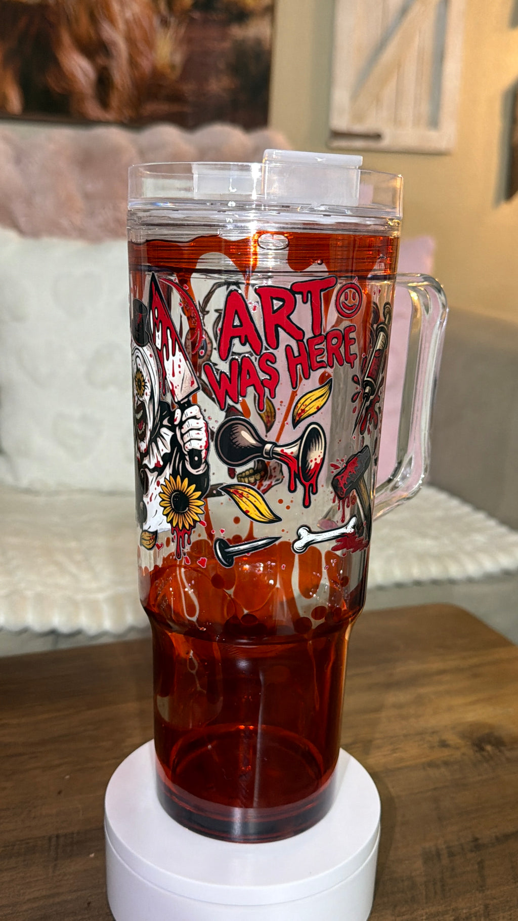 Clown blood drip cup