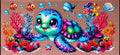 Colorful Baby Turtle UVDTF Cup Wrap