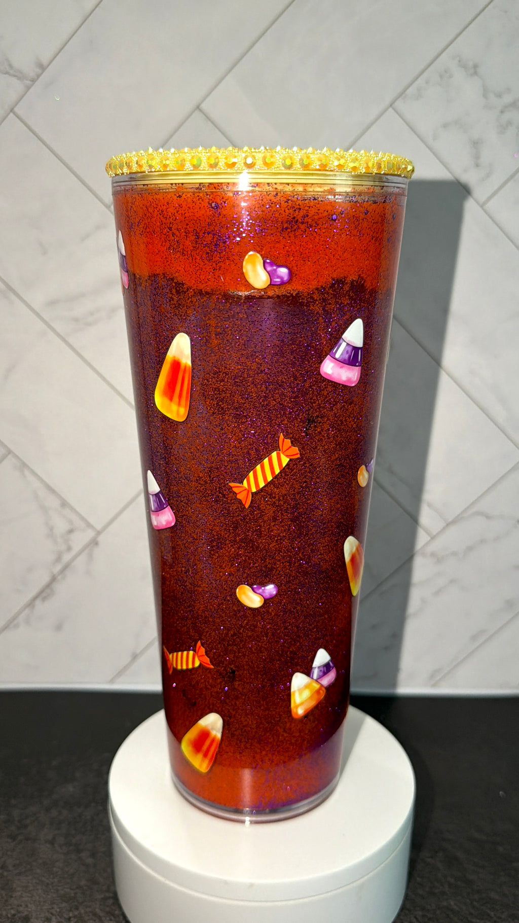 Halloween Hyland Cow Hourglass Tumbler