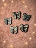 Leopard Bow Straw Topper