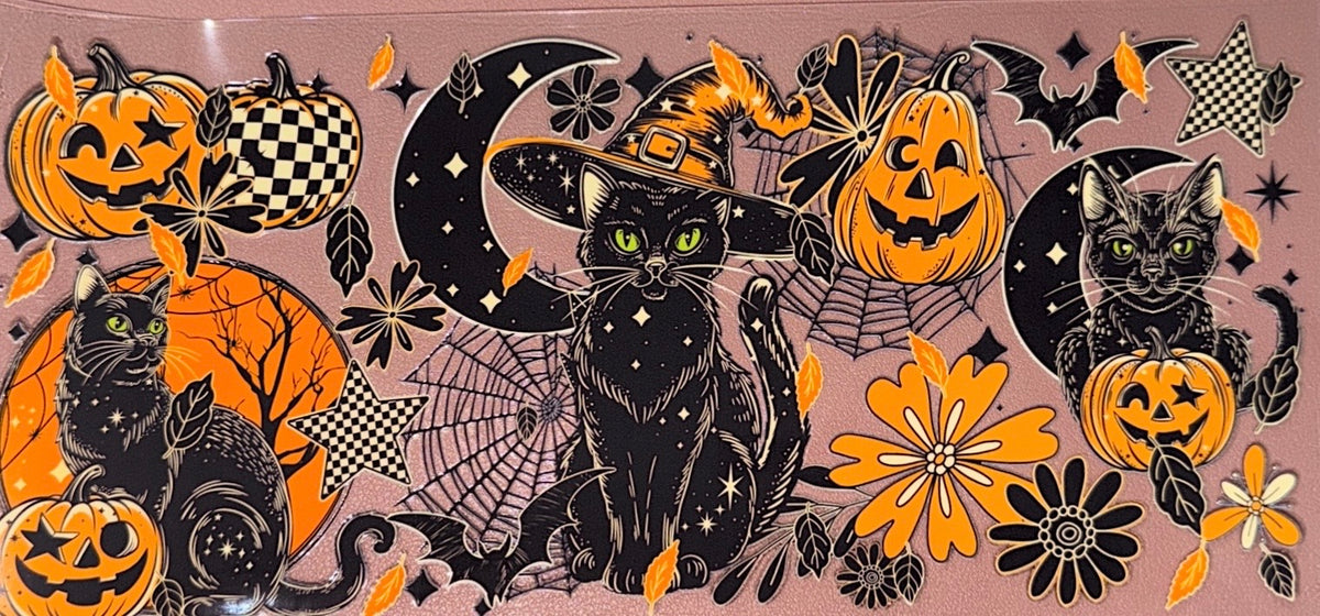 Black Cat Halloween UVDTF Cup Wrap