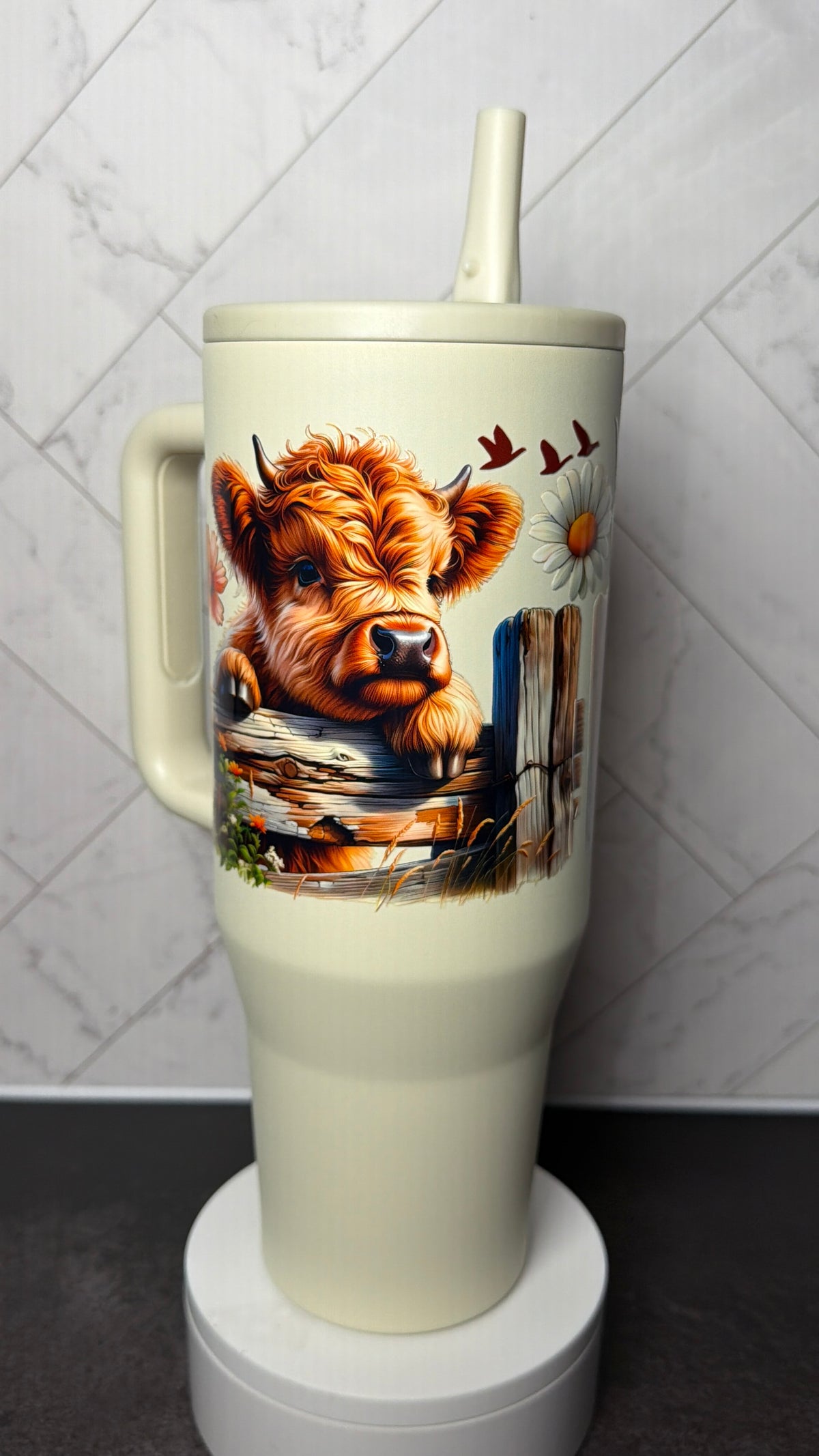 Farmhouse Highland Cow Tumbler