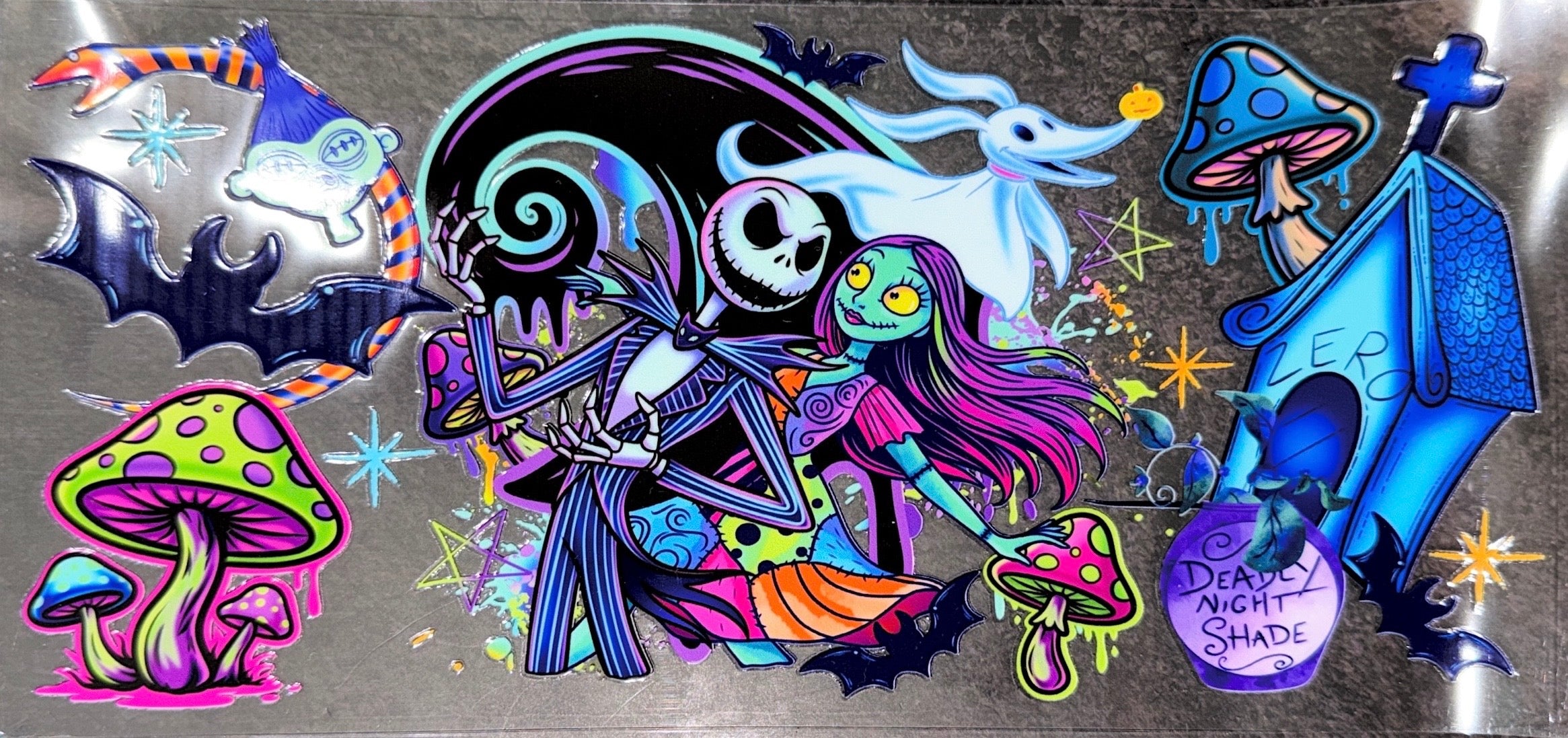 Spooky Romance Neon Halloween UVDTF Cup Wrap