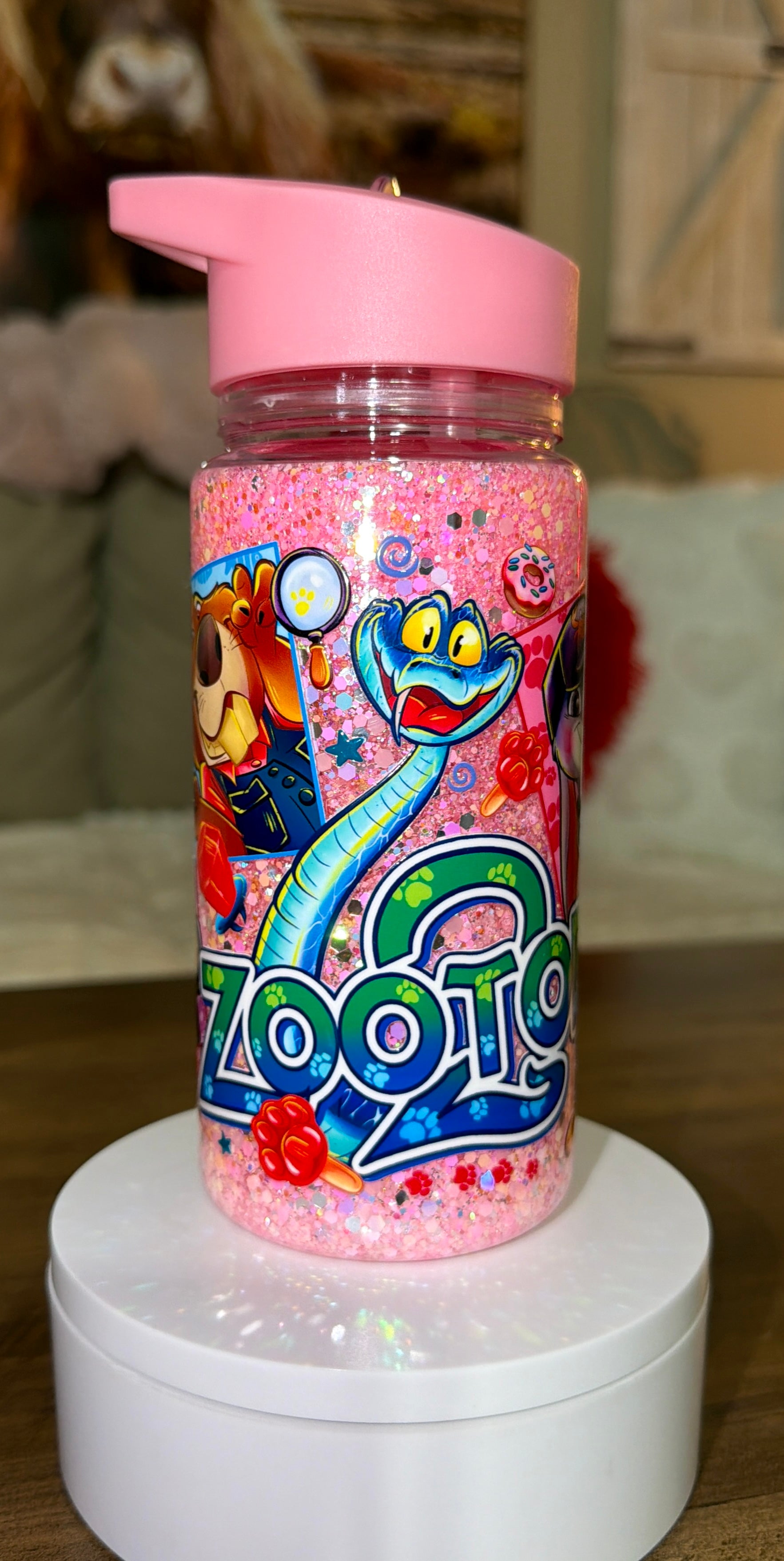 Kids Zoo Themed Snowglobe water bottle